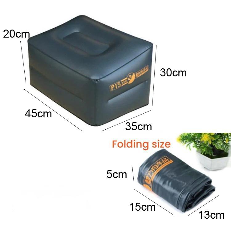 MengFangZhou P15 car inflatable bed booster, showing folded and inflated cushion