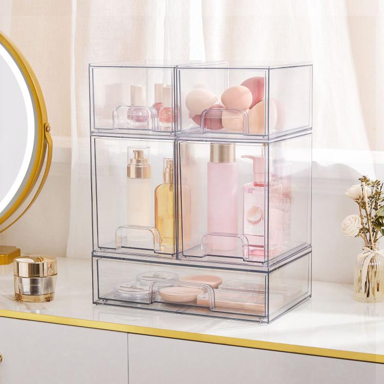 Perfume Storage Rack Desktop Dust-Proof Cosmetic Organizer, Single Tall, Wide+2 Tall+2 Small