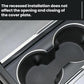 Installed black charging dock with built-in recess and open front cover