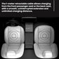 Retractable car charging cable dock with connectors near front seats area