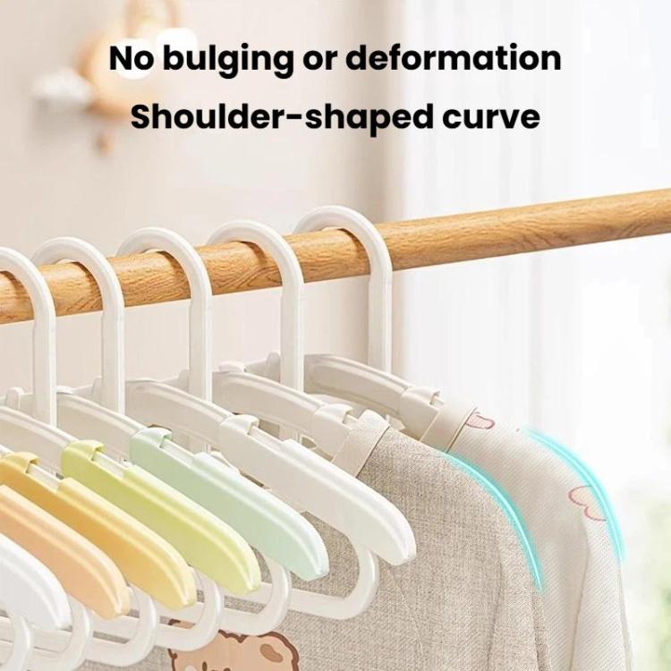 5pcs Kids Retractable Anti-Slip Hanger Stackable Non-Mark Clothes Hanger