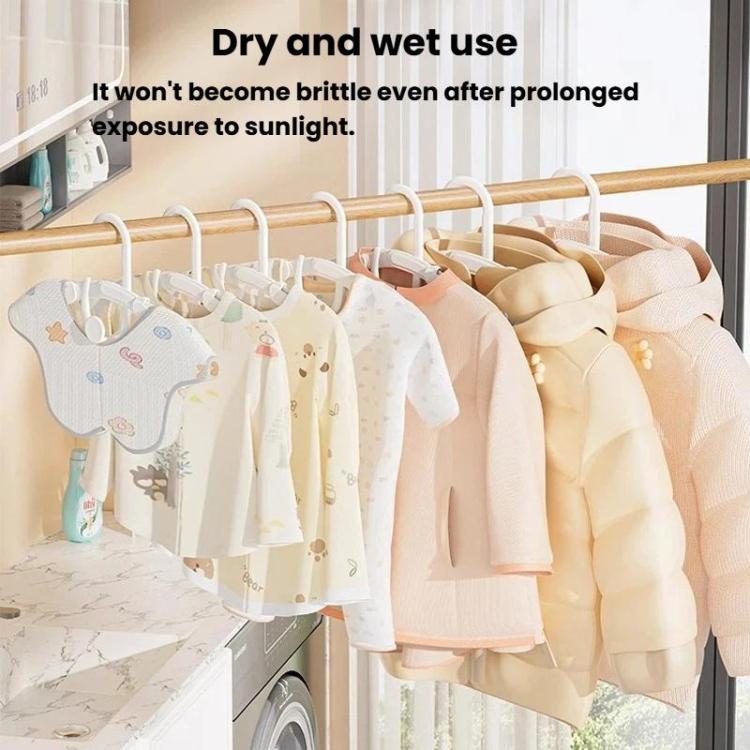 5pcs Kids Retractable Anti-Slip Hanger Stackable Non-Mark Clothes Hanger