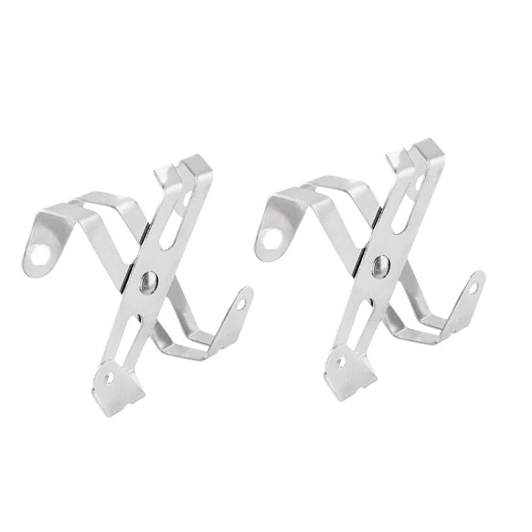 Stainless steel shower door towel hooks, silver finish, 2-piece set with clamp arms