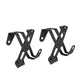 Shower door towel hooks, black finish, 2-piece set with curved hanger arms