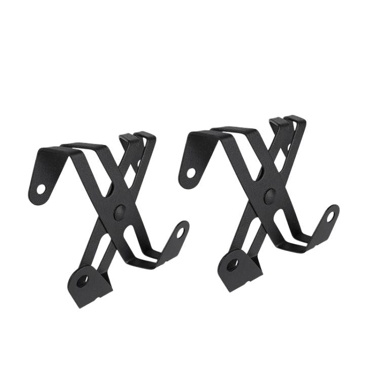 Shower door towel hooks, black finish, 2-piece set with curved hanger arms