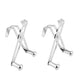 Shower door towel hooks, silver finish, 2-piece set with cylindrical towel rods