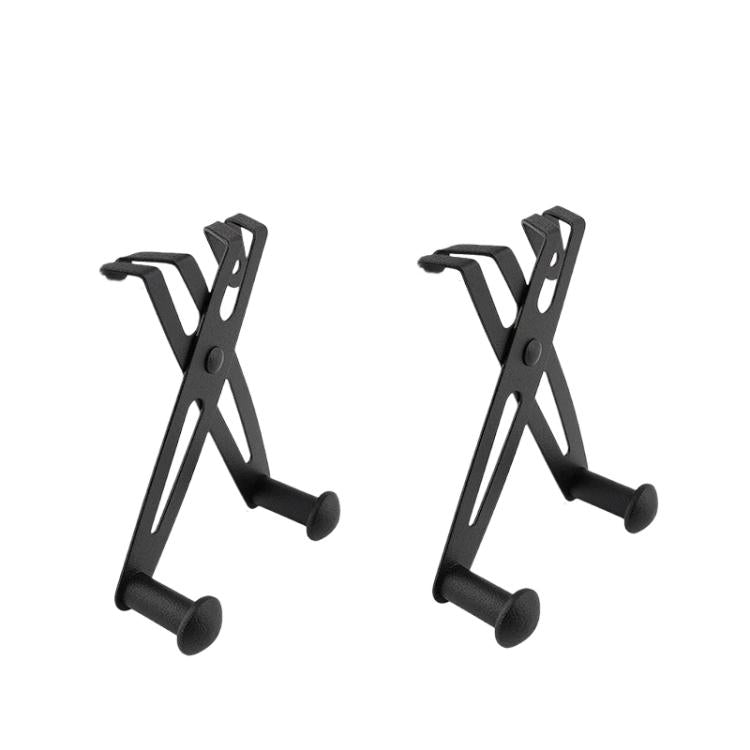 Shower door towel hooks, black finish, 2-piece set with round towel rod ends