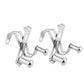 Shower door towel hooks, silver finish, 2-piece set with chrome-like towel bars