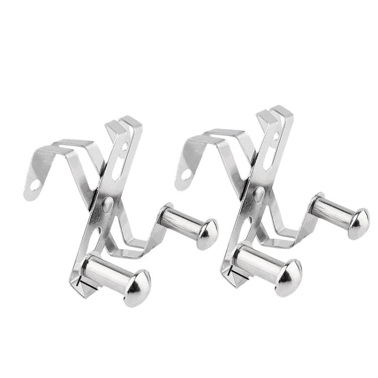 Shower door towel hooks, silver finish, 2-piece set with chrome-like towel bars