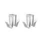 Metal shower door towel hooks, silver finish, 2-piece set with U-shaped hangers