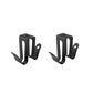 Metal shower door towel hooks, black finish, 2-piece set with U-shaped hangers