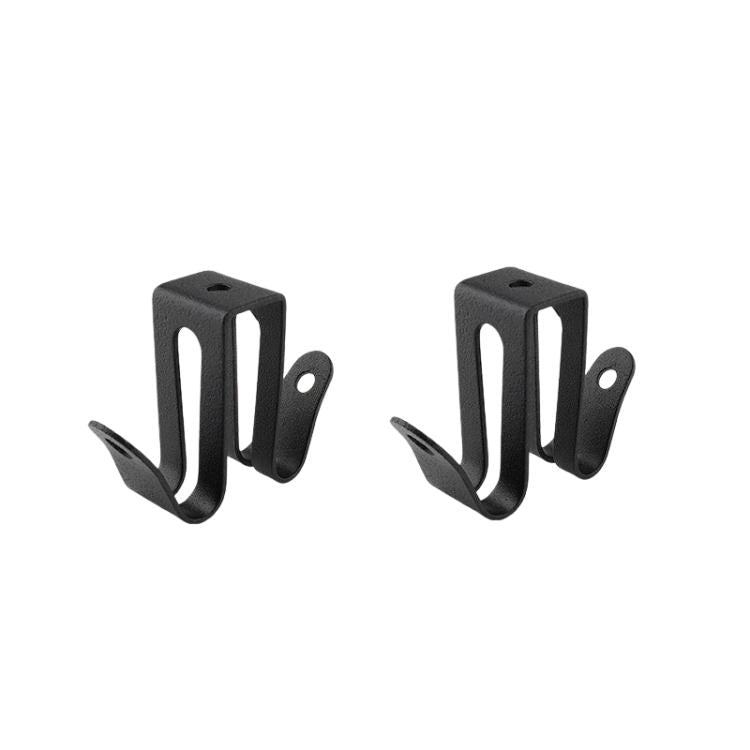 Metal shower door towel hooks, black finish, 2-piece set with U-shaped hangers