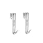 Stainless steel shower door towel hooks, silver finish, 2-piece set, simple U hooks