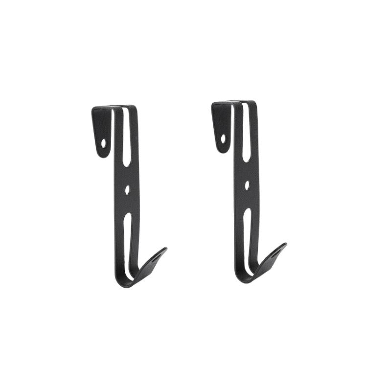 Metal shower door towel hooks, black finish, 2-piece set, simple U hooks