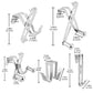 Towel hook set size chart showing mounting bracket and hook measurements