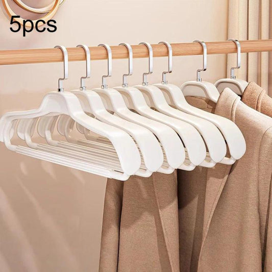 5pcs Household Wide-Shoulder Non-Mark Anti-Bump Hanger Non-Slip Coat Hanger, Man White, Man Orange, Man Grey, Woman White, Woman Pink, Woman Grey