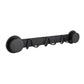 Black suction cup hook rack with 5 folding hooks