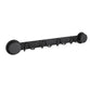 Black suction cup hook rack with 6 folding hooks