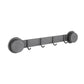 Gray suction cup hook rack with 4 curved hooks