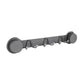 Gray suction cup hook rack with 6 folding hooks