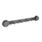 Gray suction cup hook rack with 7 folding hooks