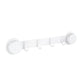White suction cup hook rack with 3 curved hooks