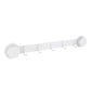 White suction cup hook rack with 4 curved hooks