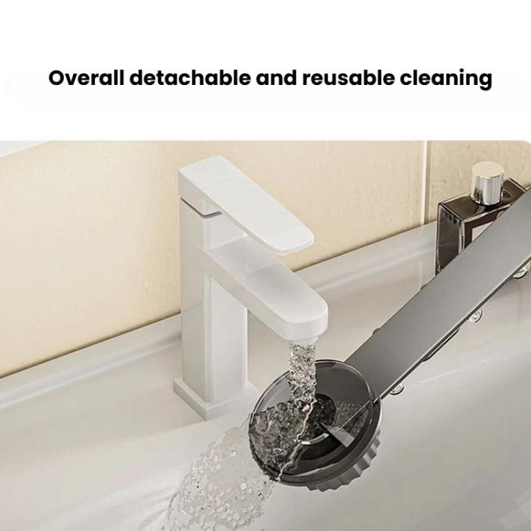 Gray suction cup hook rack mounted on a bathtub rim