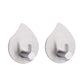 Stainless steel teardrop adhesive wall hook, silver finish with twin slot prong