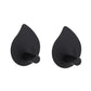Stainless steel teardrop adhesive wall hook, black finish with twin slot prong