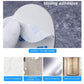 Adhesive-backed teardrop wall hook applied to smooth surfaces, silver finish
