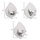 Stainless steel teardrop adhesive wall hook, silver, J-shaped prongs