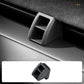 Car air vent clip mount bracket clipped on a vent grille, dark gray
