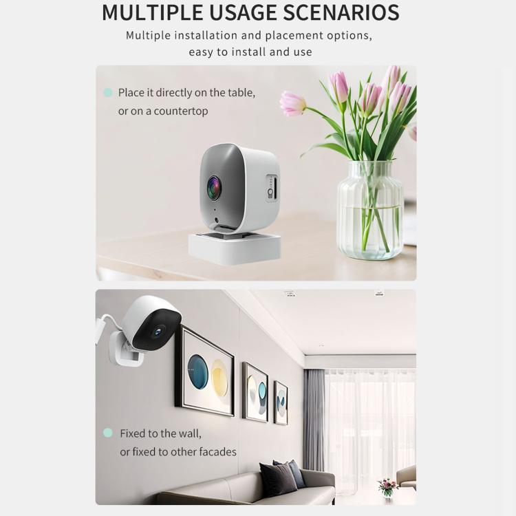 Night vision home surveillance HD camera K14 with compact base for tabletop or wall mounting