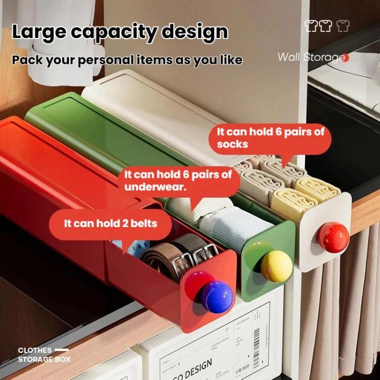 Wall-Mounted Underwear & Socks Organizer For Bedroom Desktop Large Capacity Stackable Storage Box