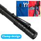 Portable mini waterproof LED flashlight with side slots and clamp-style mount