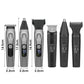 Multi-head electric clipper set lineup with different blade attachments and sizes
