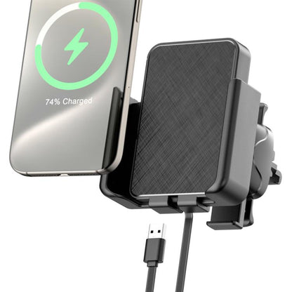 QI Standard Car Phone Holder Wireless Charger, USB Plug, TYPE-C Plug