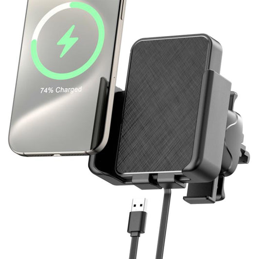 QI Standard Car Phone Holder Wireless Charger, USB Plug, TYPE-C Plug