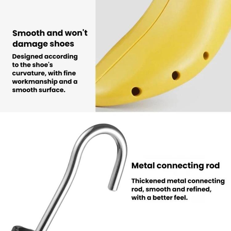 Yellow shoe stretcher insert with smooth curved surface and round adjustment holes
