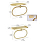 Wall-mounted towel ring with shelf, gold stainless steel
