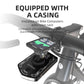 Black bike light with integrated computer mount clamp on handlebar