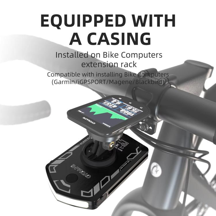 Black bike light with integrated computer mount clamp on handlebar