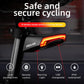 Cycling laser tail light with red LED turn signal and angled rear light bar