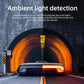 Cycling tail light with red LED glow and vertical laser line projection