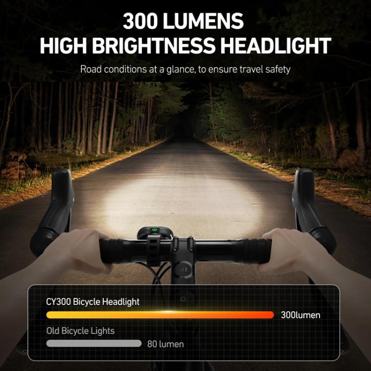 Bike headlight mounted on handlebar with bright dual LED glow