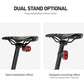 Rear bike taillight mounted on seat and seatpost with red oval lens