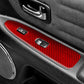Red carbon-fiber door lift panel sticker installed on the front door trim panel
