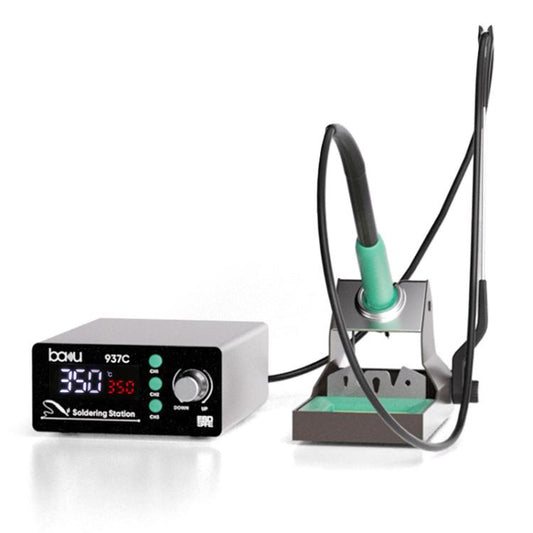 BAKU BA-937C LCD soldering station base with green soldering iron and stand