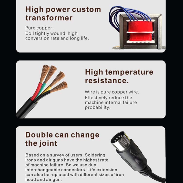 Soldering station transformer with copper coil windings